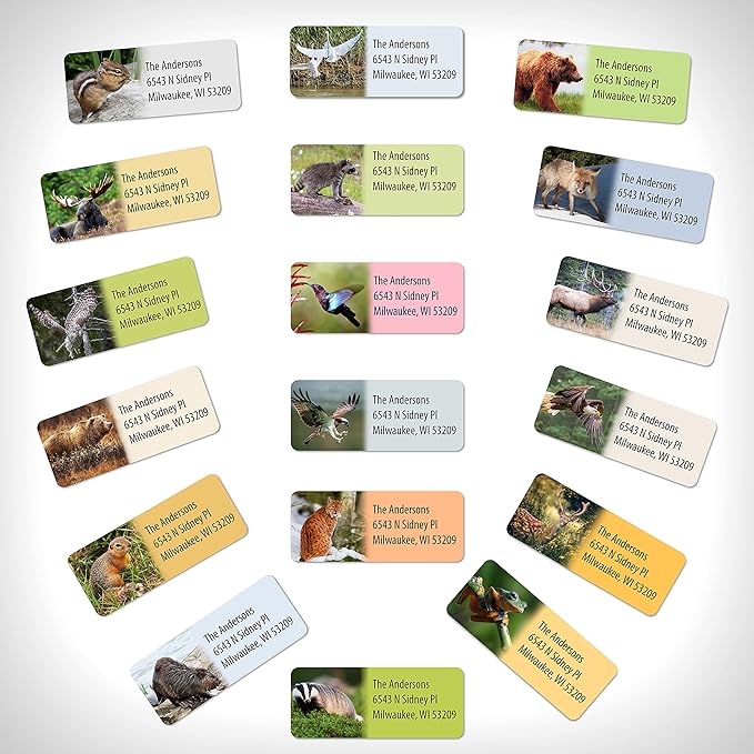 Customized Personalized Address Labels - Made in The USA by Kenco (500 Labels, Forest Wildlife)
