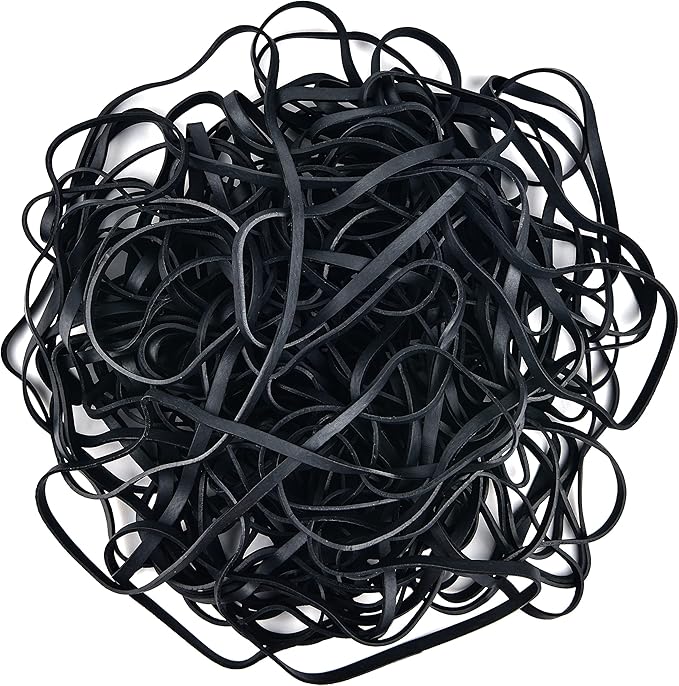 Coopay 180 Pieces Large Rubber Bands Bulk, 8 Inches Heavy Duty Strong Elastic Bands for Office Supply School Home, Securing Trash Can Garbage Cans, File Folders (Black)