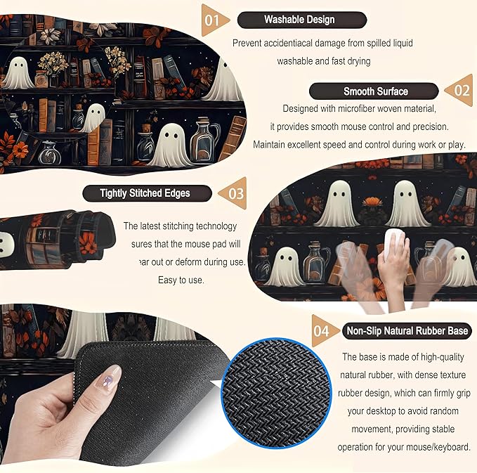 Kawaii Desk Mat Cute Gothic Desk Pad Anime Dark Academia Mouse Pad Gaming Mousepad XL Desk Matt for Desktop, Computer Laptop Keyboard and Mouse Mat for Women Office Decor Accessories 31.5x11.8 in