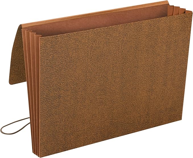 Smead Classic Expanding File Wallet with Flap and Cord Closure, 3-1/2" Expansion, Tear Resistant Gusset, Letter Size, Redrope, 10 per Box (71453)