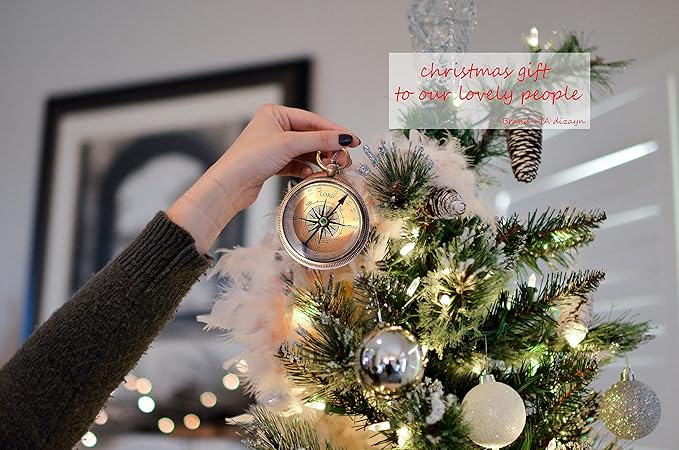 Trust in The Lord With All Your Heart - Proverbs 3:5-6 Quote Engraved Compass With Wooden Box, Greeting Card, Gift Compass, Graduation Day Gifts 2024 for Women Men Boys Girls