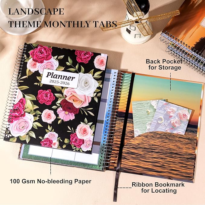 CAGIE Planner 2025-2026 July 2025-Jun 2026 for Women Daily Weekly and Monthly Planners Calendar Large Hourly 25-26 Yearly Academic Agenda with Stickers Hardcover, 8.5 x 11