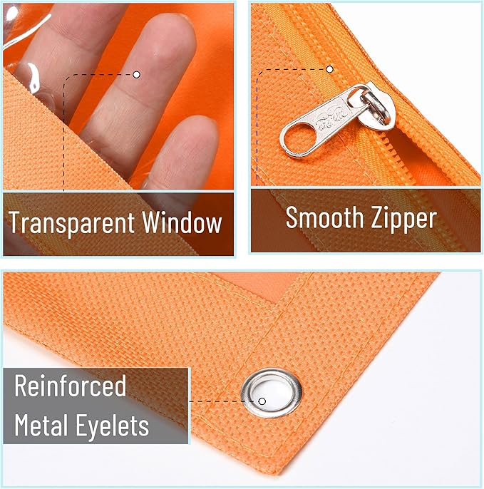 Mr. Pen- Pencil Pouch for 3 Ring Binder, 2 Pack, Orange and Dark Purple, 3 Ring Binder Pencil Pouch