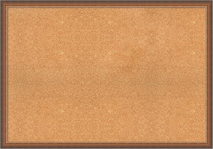 Amanti Art Natural Cork Board for Wall, 28x40 Vision Board with Bronze Frame, Large Corkboard Office Decor for Home Organization, Modern Corkboard Pinboard to Display Items for Home Organization in