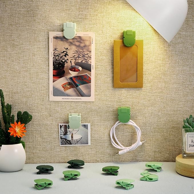 15 Pcs Cubicle Clips Fabric Panel Cubicle Accessories Fabric Partition Panel Wall Clip Office Photos Wall for Notes Memos Standard Size, 40-Sheet Capacity (Sage Green)