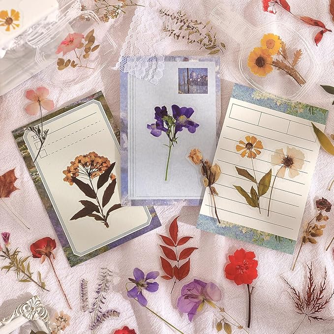 380 Pcs Natural Flower Stickers for Scrapbooking, Vintage Floral Stickers Decals Aesthetic Watercolor Stickers for Journaling Phone Case Stickers Art Bullet Junk Journal Planners DIY Craft Notebook