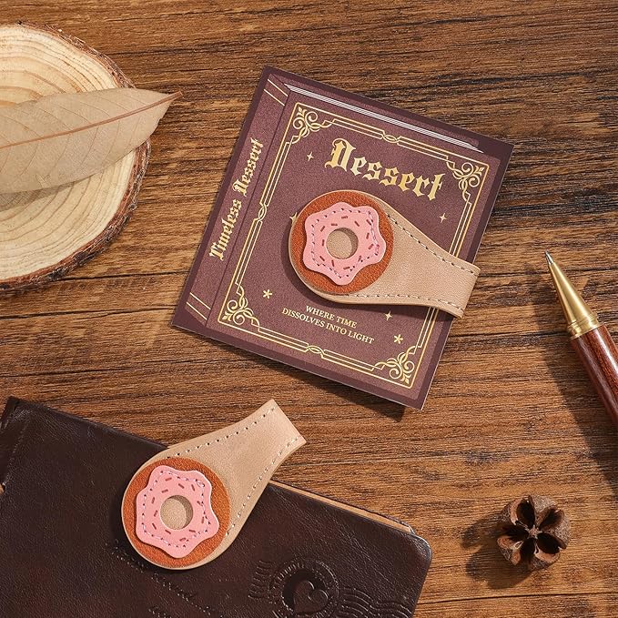 2PCS Vintage Magnetic Leather Bookmark, Leather Magnetic Bookmarks for Women, Magnetic PU Bookmarks Clip Book Accessories