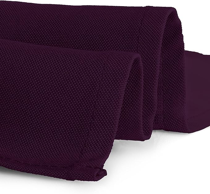 Gee Di Moda Rectangle Tablecloth - 70 x 120 Inch Eggplant - Heavy Duty Washable Polyester - For 6 or 8 Foot Rectangular Table