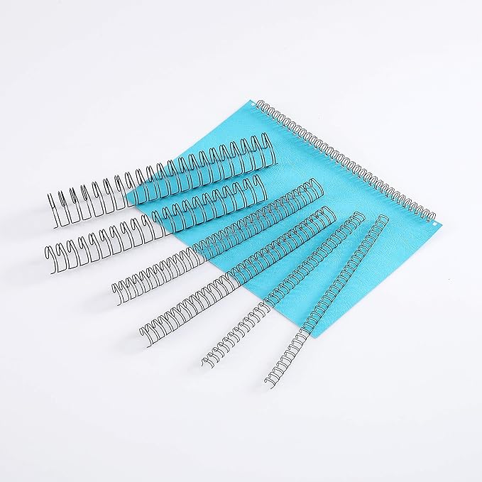 BNC Double Loop Wire Binding Rings Letter Size 3:1 Loops 32 Holes Black Color Pack of 100 (1/2 Inches)