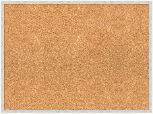 Amanti Art Natural Cork Board for Wall, 23x31 Vision Board with White Frame, Large Corkboard Office Decor for Home Organization, Modern Corkboard Pinboard to Display Items for Home Organization in