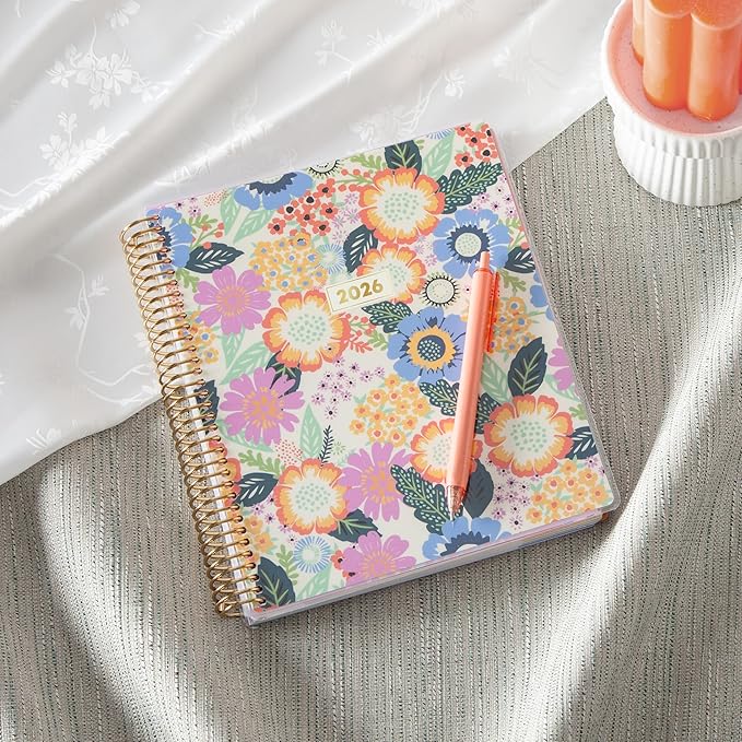 Blue Sky Livewell 2026 Weekly and Monthly Planner Calendar, January 2026 - December 2026, 7" x 9", Flexible Laminated Cover, Heavy Duty Coil Binding, Colorful Premium Paper, Includes Storage Pocket, Stickers, Charmie