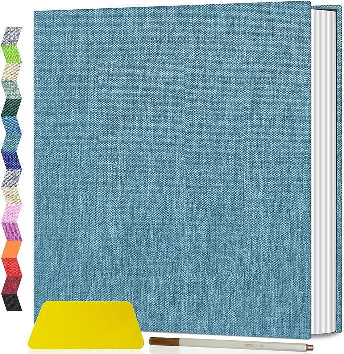 Popotop Photo Album Self Adhesive Scrapbook Album for 4x6 5x7 8x10 Pictures DIY Photo Book as Scrapbooking Supplies Kits, Birthday Gifts for Women Mom Wedding Baby Family Travel