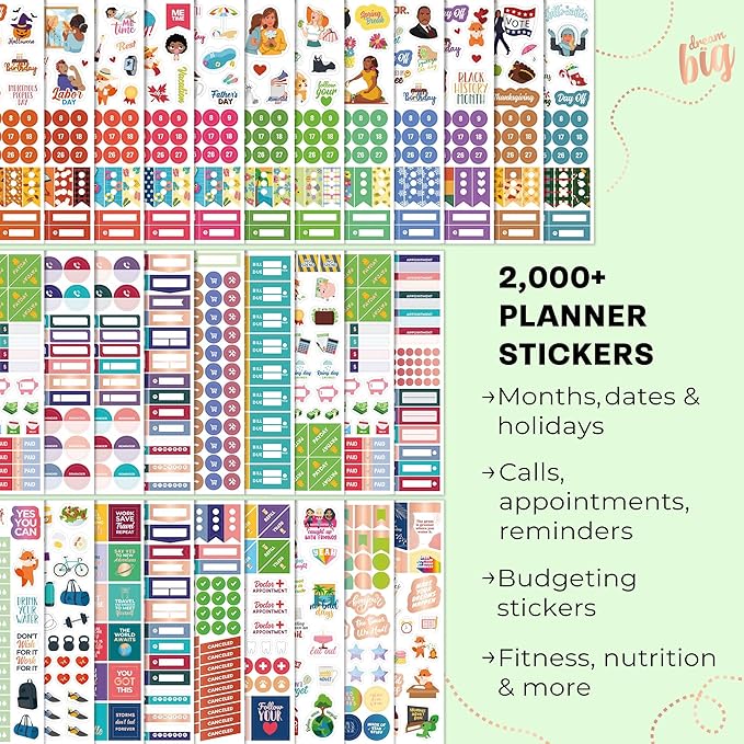 Clever Fox Mega Sticker Pack – 2000+ Small Planner Stickers for Adults – Sticker Book for Women – Aesthetic Calendar & Journal Accessories