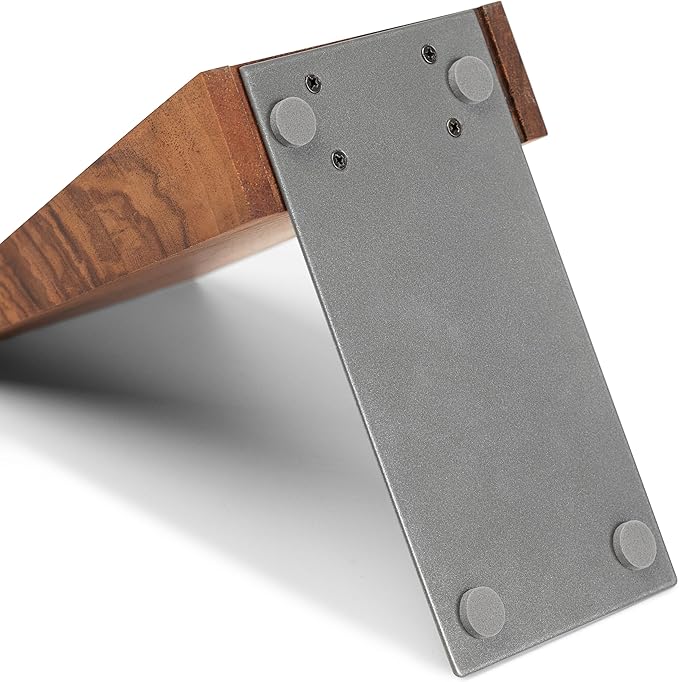 TILISMA Book Ends for Shelves - Handmade Wooden Bookends with Metal Base, Walnut Tree - Sturdy Book Holders for Heavy Books - Fancy Modern Decorative Book Accessories to Hold Books Firmly on Bookshelf