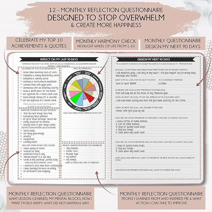Life Mastery Planner - A 12 Month Journey to Crush Your Goals, Increase Productivity, Passion, Success & Happiness - Weekly & Monthly Life Planner, Habit-Tracker, Gratitude Journal & Organizer, A5