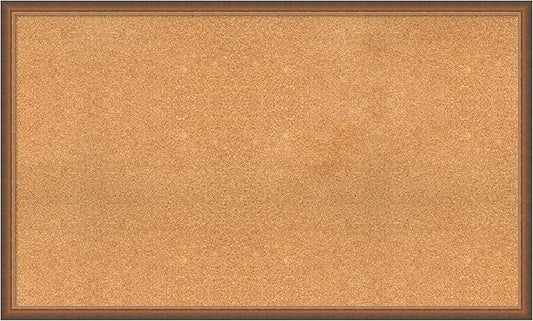 Amanti Art Natural Cork Board for Wall, 30x50 Vision Board with Bronze Frame, Oversize Corkboard Office Decor for Home Organization, Modern Corkboard Pinboard to Display Items for Home Organization