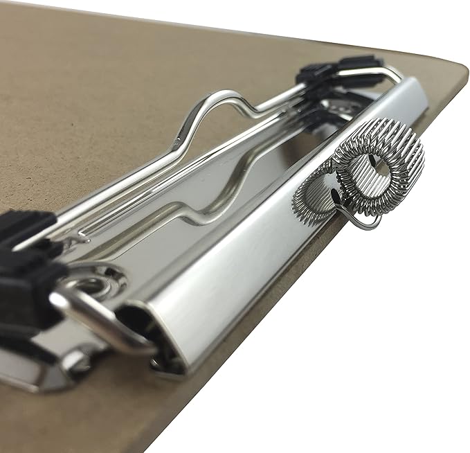 Pen Holder Clipboard, Letter Size, Low Profile Clip, Hardboard, 6-Pack (Pen Included)