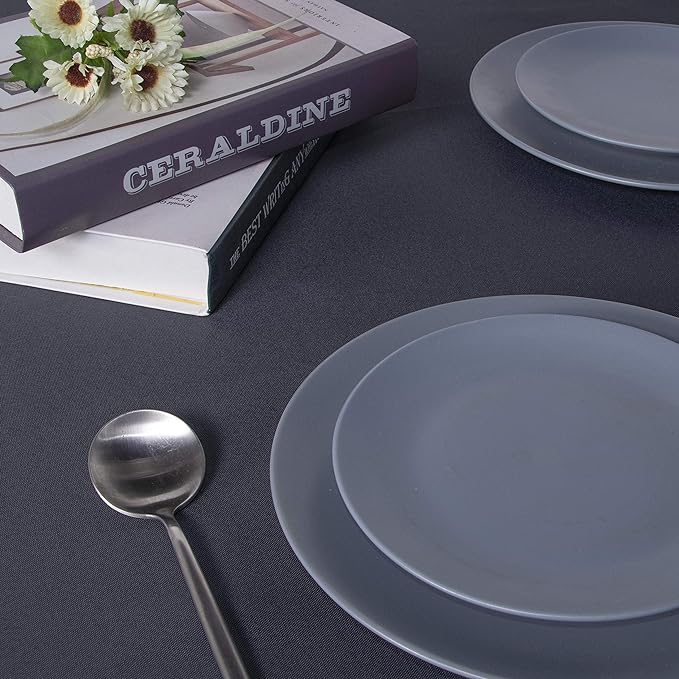 sancua Rectangle Tablecloth - 60 x 84 Inch - Stain and Wrinkle Resistant Washable Polyester Table Cloth, Decorative Fabric Table Cover for Dining Tables, Buffet Parties and Camping, Grey