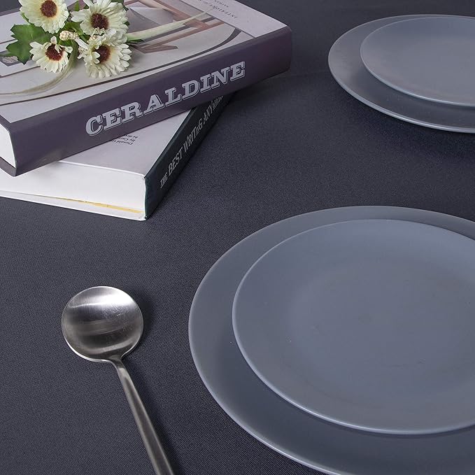 sancua Rectangle Tablecloth - 54 x 120 Inch - Water Resistant Spill Proof Washable Polyester Table Cloth, Decorative Fabric Table Cover for Dining Tables, Buffet Parties and Camping, Grey