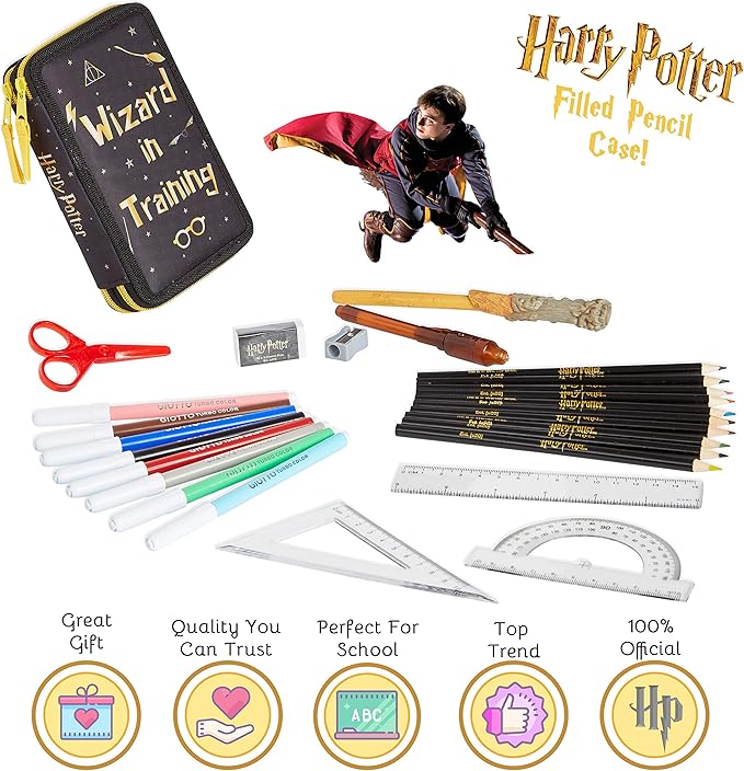 Harry Potter Pencil Case for Girls Boys, Stationery Set School Supplies, Wand Secret Light Pen