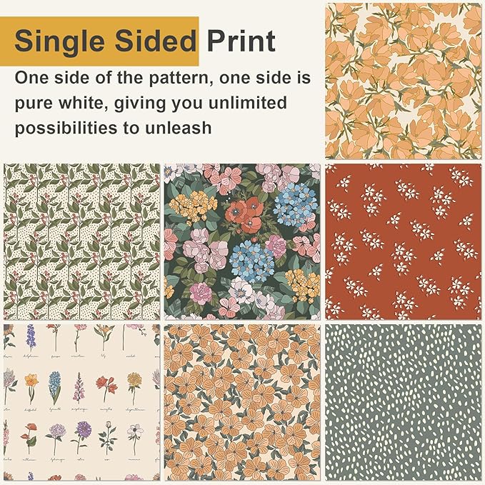 28 Floral Scrapbook Paper, 12"X12" Inch Vintage Flower Botanic Scrapbooking Papers for DIY Card Making Photo Album Journal Decor (Botanic 1)