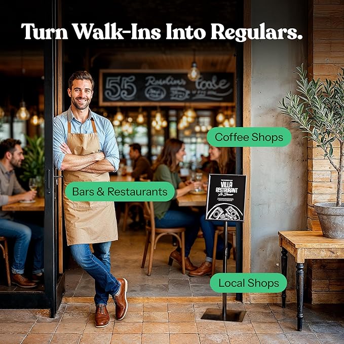 Adjustable Heavy Duty Pedestal Sign Holder - 8.5x11 Inch Vertical & Horizontal Poster Stand with Heavy Square Base for Display, Advertisement & Outdoor Signs