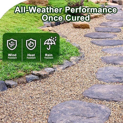 Teexpert 1 Gallon Rock Glue for Landscaping – Strong Pea Gravel Binder & Stone Adhesive for Walkways, Yards, Patios, and Driveways