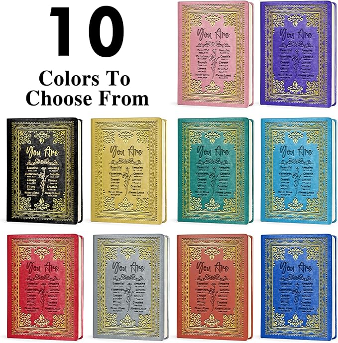 Brown A5 Lined Leather Journal Notebook,Inspirational Christian Gifts Hardcover Executive Notebooks for Men Women,200 Pages 100 Gsm Thick Ruled Paper Daily Diary for School,Family ,Friends,Work (You Beautiful Brown)