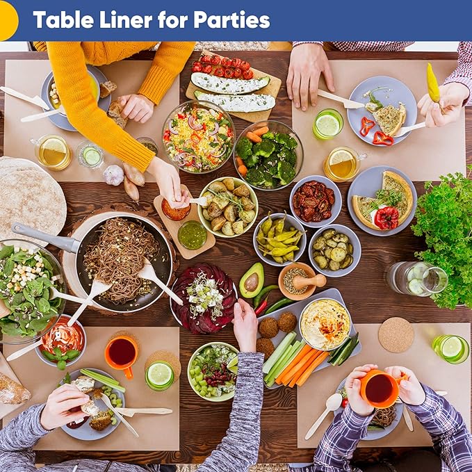 Vanhench Brown Wrapping Paper, Craft Paper, Kraft Paper 17.5"x 1800"(150'), Gift Wrapping Bulletin Board Arts & Crafts, Bouquet Flower Table Covering Poster Packing Shipping Moving Supplies 65GSM 45LB