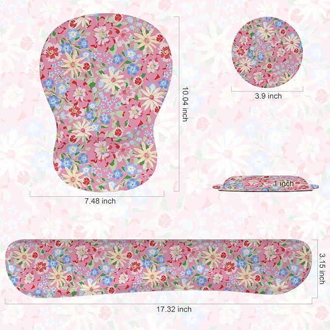 Keyboard Wrist Rest Pad and Mouse Wrist Rest Support Gaming Mouse Pad Ergonomic Gel Memory Foam Set for Computer, Laptop, Office, Pain Relief, Comfortably Typing (KM-42)