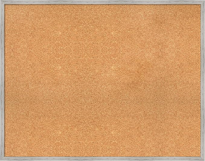 Amanti Art Natural Cork Board for Wall, 29x37 Vision Board with White Frame, Large Corkboard Office Decor for Home Organization, Cottage Corkboard Pinboard to Display Items for Home Organization in