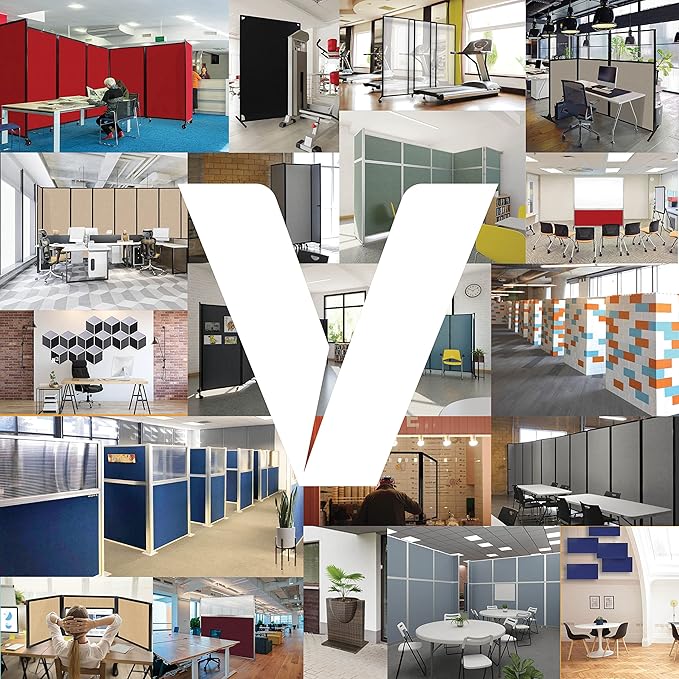 Versare Workstation Partition | Portable Wall Divider | Modern Office Cubicle | Free Standing Privacy Screen | Flexible Work Space | 66" x 70" Latte Fabric Panels