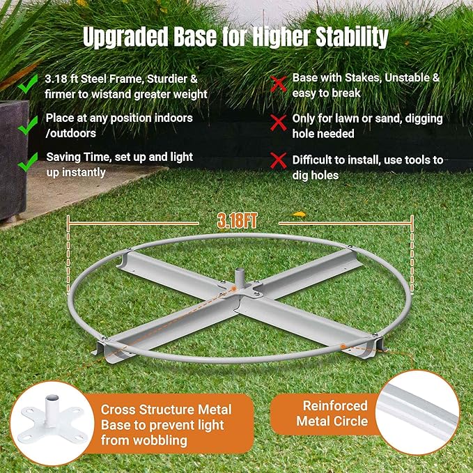 Yescom Vast-Starry 12' Giant-Sized LED Cone Tree Christmas Light with Star 1120 Solar 8 Model Lighting Outdoor Yard Shopping Mall Cafe Restaurant Store Bar Deck Event Holiday Inground Outside House