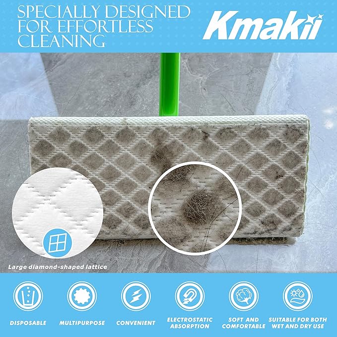KMAKII Microfiber Dusting Cloths, Diamond Pattern, Disposable Cleaning Cloths for Floor, Furniture, Glass, Electronics, High Absorbency, Sheets, 8.7×11.8 inches (180)