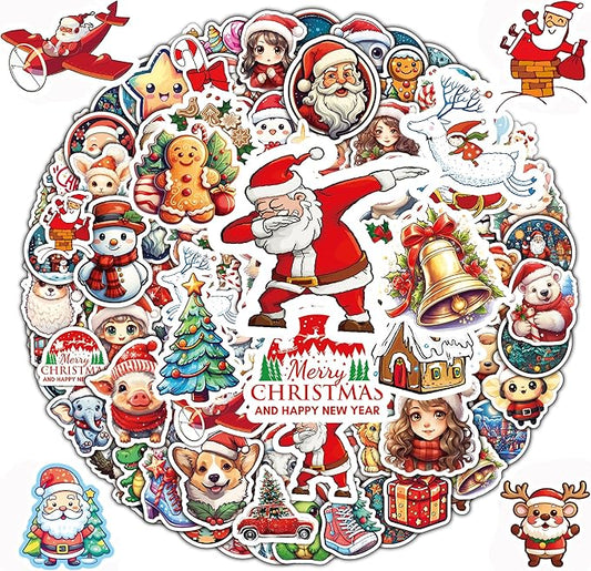 100 Pcs Christmas Stickers, Merry Christmas Vinyl Stickers for Kids, Funny Christmas Holiday Stickers for Water Bottles, 2026 Christmas Stickers for Gifts