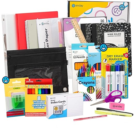 Enday 4th and 5th Grade School Supplies Kit - 79 Piece Back to School Supplies Kit, Premium Quality Kids School Supplies for Girls & Boys, Fourth & Fifth Grade Elementary School Supplies for Kids