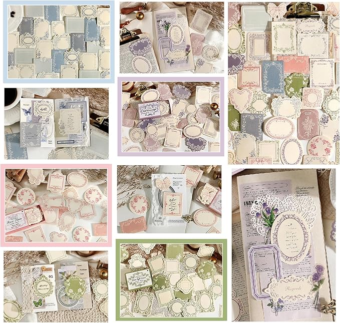 Maxleaf 120pcs Vintage Scrapbooking Letter Writing Paper for Journaling Supplies, Aesthetic Decorative Craft Material Paper for Junk Journals Planner Scrapbook