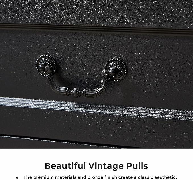 LIDYUK 6 Drawer Dresser for Bedroom Farmhouse Black Tall Wood Chest of Drawers for Bedroom Dresser, Modern Rustic 55" Wide Drawers Dressers Wooden Closet and Storage Cabinet, Hallway, Living Room