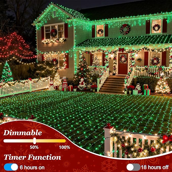 1500 LED 470FT Christmas Lights Outdoor, Christmas String Fairy Lights with Timer & Memory, Waterproof 12 Modes Dimmable Twinkle Tree Lights for Home Patio Wedding Party Yard Xmas Decorations, Green
