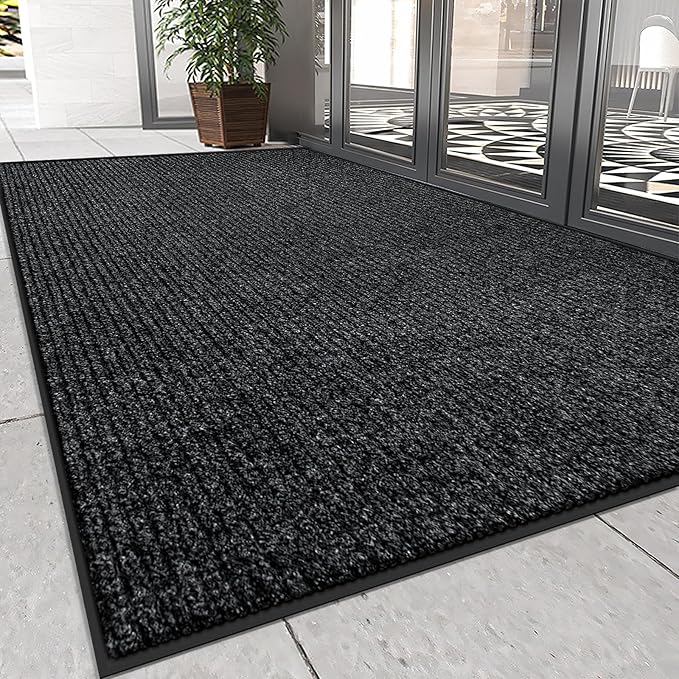 Vicwe Indoor Outdoor Door Mat,4'x8' Heavy Duty Front Door Mat, Non-Slip Washable Doormats Entrance Mats, Dirt Resistant and Absorbent Doormat, Commercial Outdoor Entrance Floor Mat for Home Office