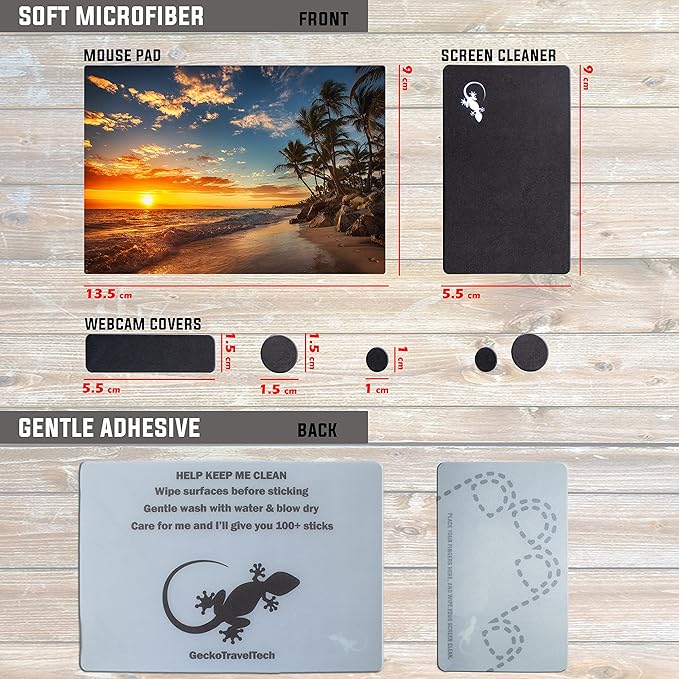 Adhesive Mouse Pad - Peel and Sticks to Any Surface - Travel Mouse Pad, Sticky for Any Surface - Excellent Tracking - Beach Sunset