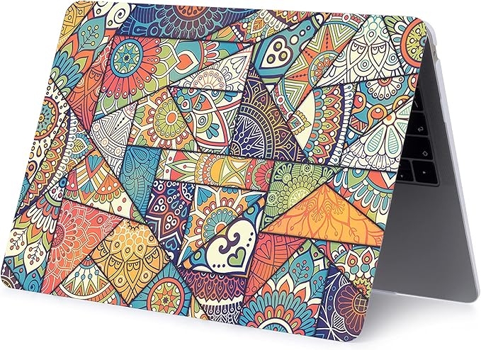 Case Compatible with MacBook Air 11 Inch Model A1370 & A1465, 2 in 1 Matte Plastic Laptop Hard Shell Snap on Case Bundle with Keyboard Cover for Mac Air 11,6" - Retro Pattern