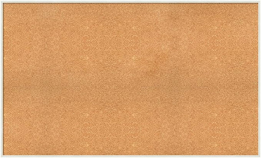 Amanti Art Natural Cork Board for Wall, 31x51 Vision Board with White Frame, Oversize Corkboard Office Decor for Home Organization, Modern Corkboard Pinboard to Display Items for Home Organization in
