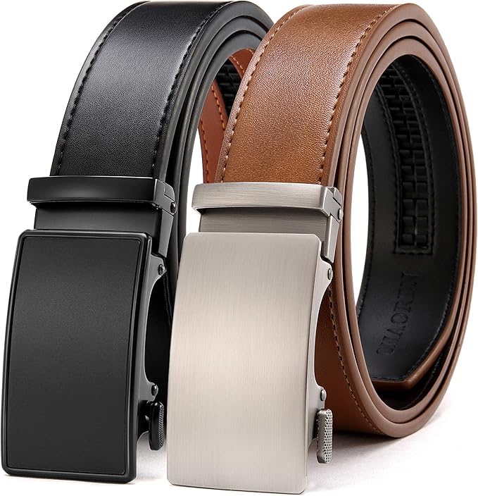 CHAOREN Leather Ratchet Belt Men 2 Pack - Customizable Fit, Effortless Style (35mm)