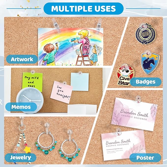 275pcs Clear Push Pins,5 Types Clear Thumb Tacks, Plastic Head Thumbtacks, Tacks, TACS, Push Pins for Bulletin Board, Wall, Cork Board, Shadow Box Accessories