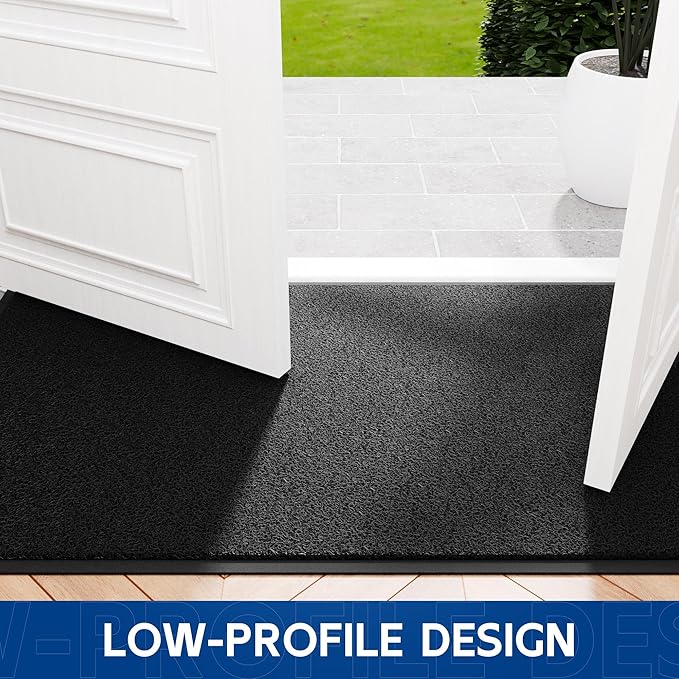 Sturdy Front Door Mat, 60" x 36" Heavy Duty Indoor Outdoor Doormat for Entryway, Fade Resistant, Waterproof Low Profile Entry Mat, Non Slip Welcome Mat for Outside Entrance, Patio, Home