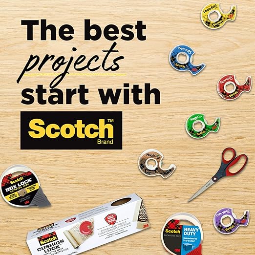 Scotch Magic Tape, Invisible, Repair Christmas Cards and Use as Holiday Gift Wrap Supplies for Christmas, 12 Tape Rolls