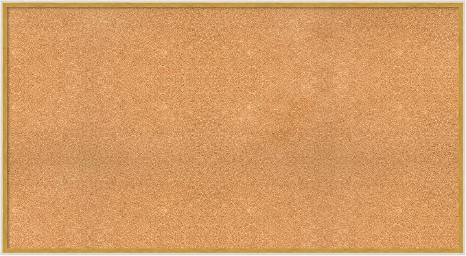 Amanti Art Natural Cork Board for Wall, 29x53 Vision Board with White Frame, Oversize Corkboard Office Decor for Home Organization, Modern Corkboard Pinboard to Display Items for Home Organization in