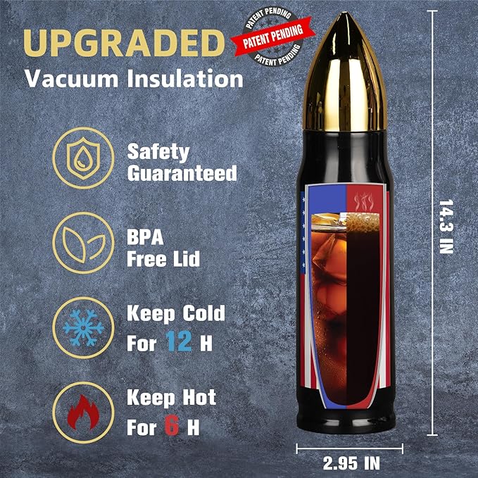 Men Gifts for Christmas from Daughter Son, 17 oz American Flag Bullet Tumbler, Best Dad Ever Gifts, Mens Stocking Stuffers Idea, Christma Presents for Dad Men