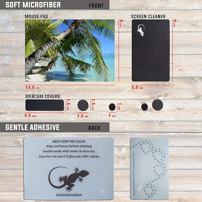 Adhesive Mouse Pad - Peel and Sticks to Any Surface - Travel Mouse Pad, Sticky for Any Surface - Excellent Tracking - Beach Palms in The Sand